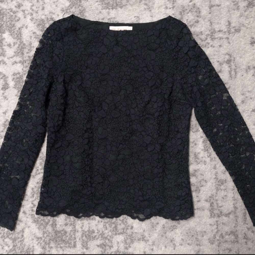 TORY BURCH navy lace top